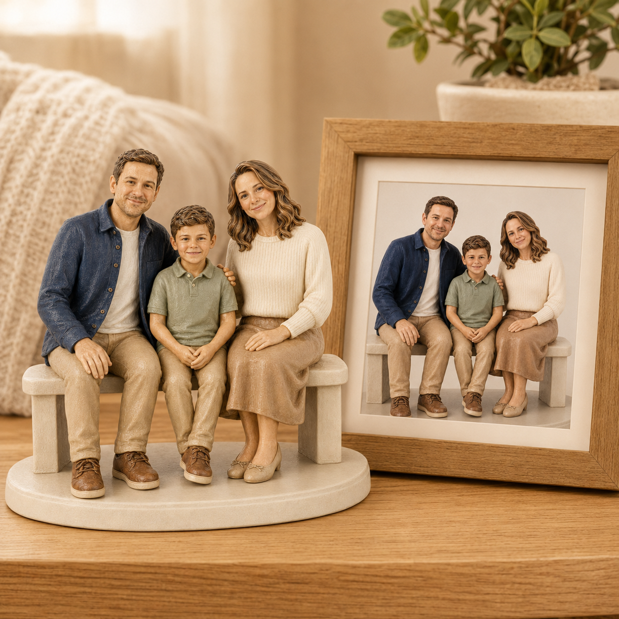 Custom Family 3D Figurine from Photo | Personalized Family Gift