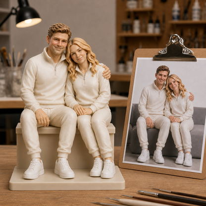 Custom Couple 3D Figurine from Photo | Personalized Couple Gift