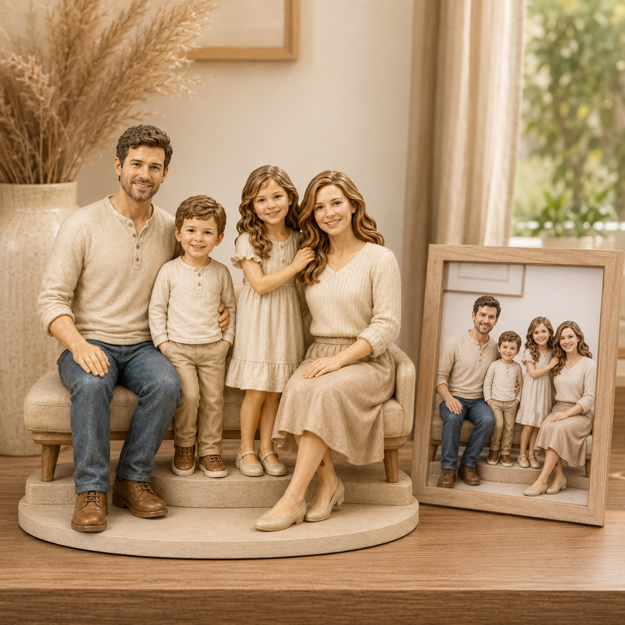 Custom Family 3D Figurine from Photo | Personalized Family Gift