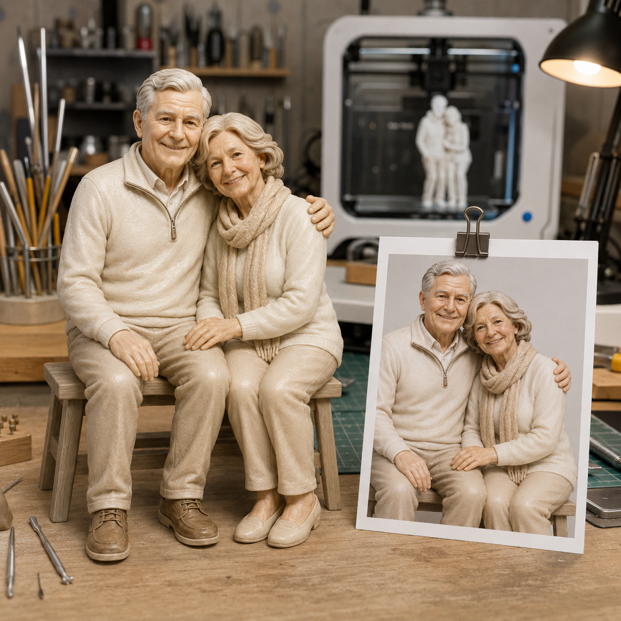 Custom Couple 3D Figurine from Photo | Personalized Couple Gift